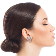 Load image into Gallery viewer, V Rhinestone Silver Studs

