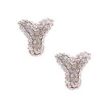 Load image into Gallery viewer, Y Rhinestone Silver Studs
