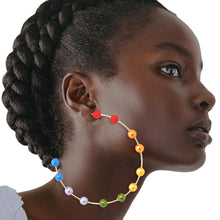 Load image into Gallery viewer, Multi Color Pearl Floating Hoops
