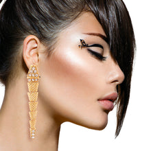 Load image into Gallery viewer, Gold Dangling Snake Earrings
