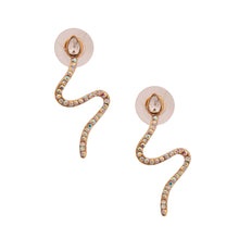 Load image into Gallery viewer, Gold Thin Wavy Snake Earrings
