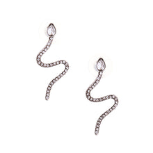 Load image into Gallery viewer, Silver Thin Wavy Snake Earrings
