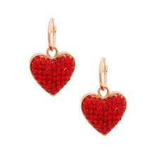 Load image into Gallery viewer, Gold 3D Red Heart Baby Hoops
