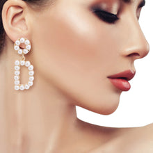 Load image into Gallery viewer, Cream Dangling D Dior Earrings
