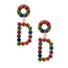 Load image into Gallery viewer, Multi Color Dangling D Dior Earrings
