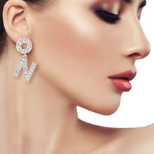 Load image into Gallery viewer, Silver Dangling N Designer Earrings
