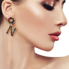 Load image into Gallery viewer, Multi Color Dangling N Designer Earrings
