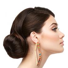 Load image into Gallery viewer, Multi Color Diamond Shape Hoops

