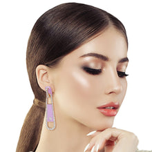 Load image into Gallery viewer, Lavender Zipper Drop Earrings
