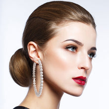 Load image into Gallery viewer, White Pearl 3 inch Hoops
