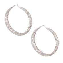Load image into Gallery viewer, Silver Filigree Casting Hoops
