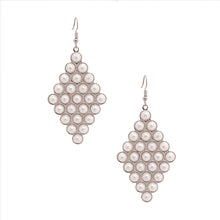 Load image into Gallery viewer, White Pearl Stud Diamond Earrings
