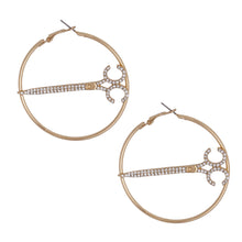 Load image into Gallery viewer, Gold Stone Scissor Hoops
