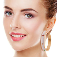 Load image into Gallery viewer, White Roman Numeral Casting Hoops
