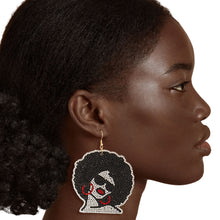 Load image into Gallery viewer, Black Afro Woman Earrings
