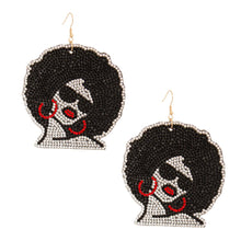 Load image into Gallery viewer, Black Afro Woman Earrings
