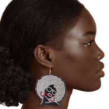 Load image into Gallery viewer, Clear Afro Woman Earrings

