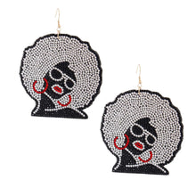 Load image into Gallery viewer, Clear Afro Woman Earrings
