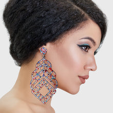 Load image into Gallery viewer, Multi Filigree Rhinestone Earrings
