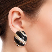 Load image into Gallery viewer, Black and Gold Dome Studs

