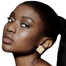 Load image into Gallery viewer, Pearl Luxury French Designer Flower Studs
