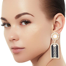 Load image into Gallery viewer, Gold Greek Tag Earrings
