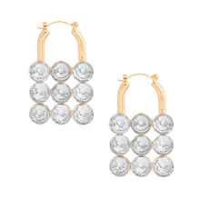 Load image into Gallery viewer, Gold Studded Lock Hoops
