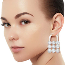 Load image into Gallery viewer, Silver Studded Lock Hoops
