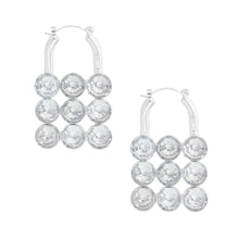 Load image into Gallery viewer, Silver Studded Lock Hoops
