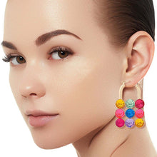 Load image into Gallery viewer, Multi Color Studded Lock Hoops
