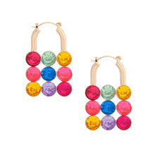 Load image into Gallery viewer, Multi Color Studded Lock Hoops
