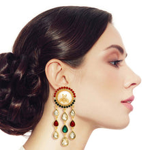 Load image into Gallery viewer, Vintage Look Red and Green Bee Earrings
