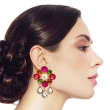 Load image into Gallery viewer, Multi Color Antique Flower Studs
