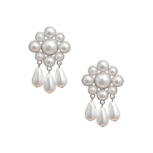 Load image into Gallery viewer, White Pearl Antique Flower Studs
