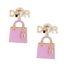Load image into Gallery viewer, Lavender Dangle Handbag Earrings
