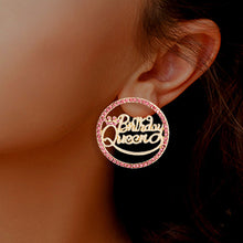 Load image into Gallery viewer, Pink Birthday Queen Studs
