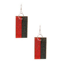 Load image into Gallery viewer, Designer Style Silver Stripe Stone Earrings
