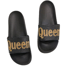 Load image into Gallery viewer, Size 10 Queen Black Slides
