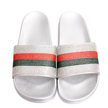 Load image into Gallery viewer, Size 10 Designer Silver Slides
