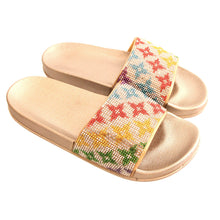 Load image into Gallery viewer, Size 12 Louis Vuitton Gold Slides
