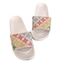 Load image into Gallery viewer, Size 12 Louis Vuitton Silver Slides
