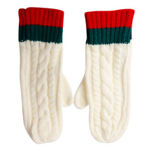 Load image into Gallery viewer, Designer White Knit Mittens

