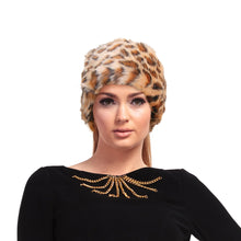 Load image into Gallery viewer, Brown Leopard Fur Winter Headband

