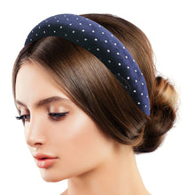 Load image into Gallery viewer, Navy Velvet Silver Stud Headband
