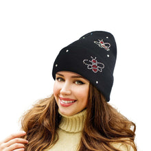 Load image into Gallery viewer, Black Bling Bee Beanie
