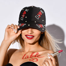 Load image into Gallery viewer, Black Designer Heart Stone Hat
