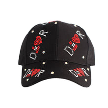 Load image into Gallery viewer, Black Designer Heart Stone Hat
