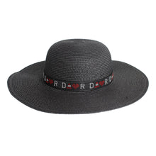 Load image into Gallery viewer, Black Designer D Panama Hat
