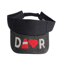 Load image into Gallery viewer, Designer D Black Stone Visor
