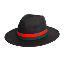 Load image into Gallery viewer, Black Felt Stripe Fedora
